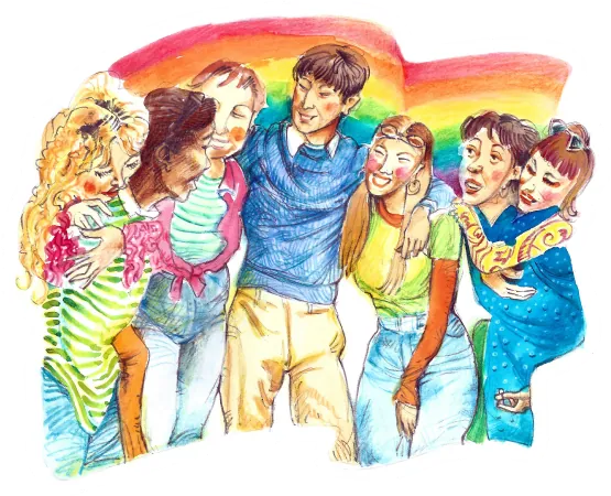 Stories of support and empowerment illustration