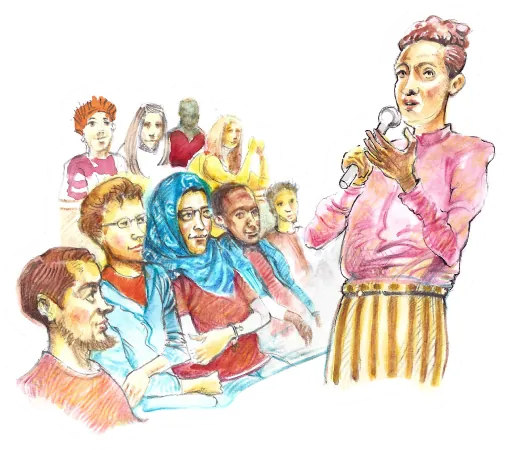 Success narratives - from victims to change makers illustration
